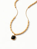 The Axis (Black) Anti-Tarnish Pendant 18k Gold Plated Waterproof & Long Lasting