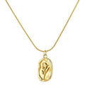 The 'Eternal Bloom' Rose Medallion Necklace — 18K Gold Plated