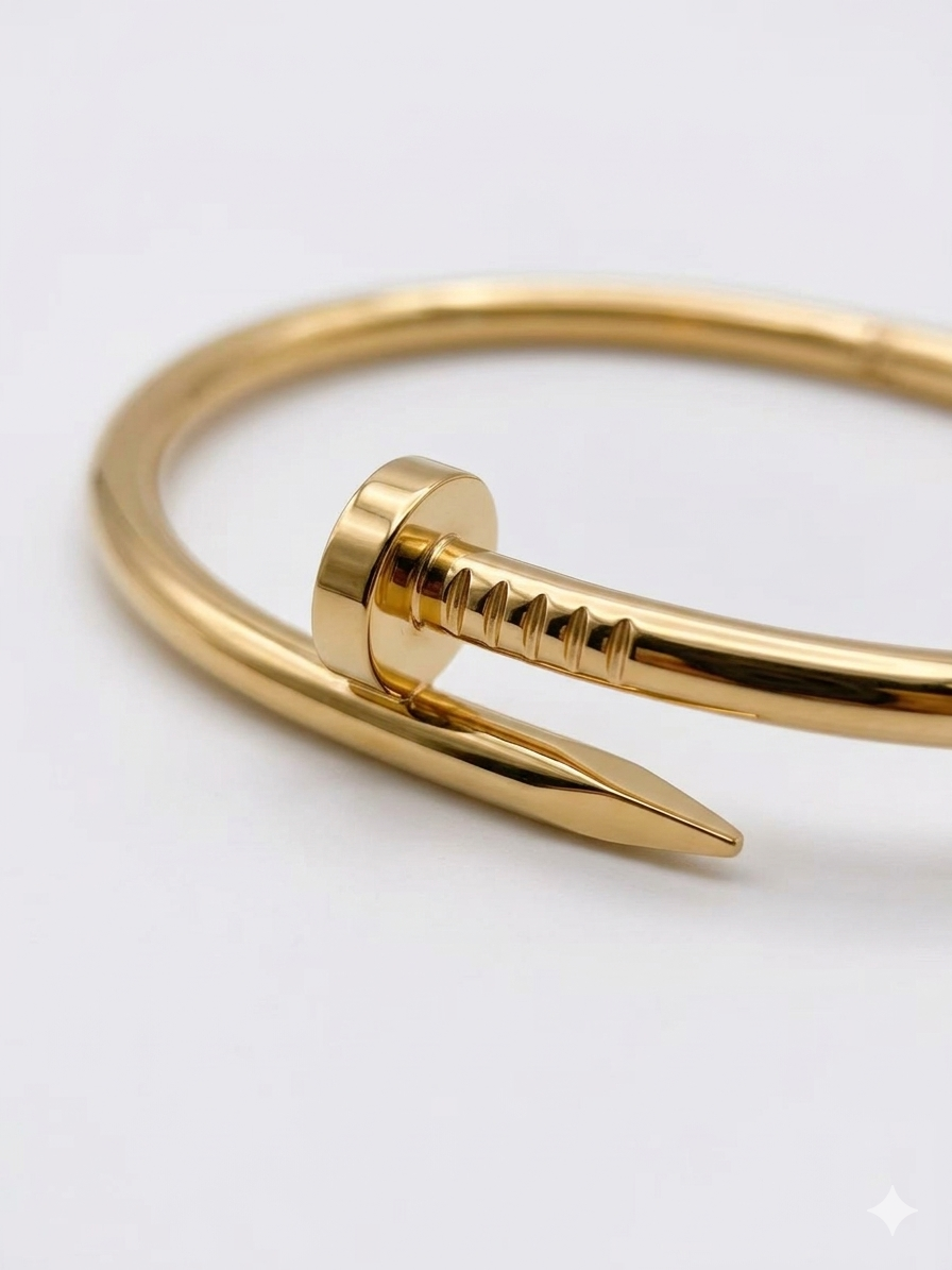 18K Gold Plated Iconic Nail Braclet | Anti-Tarnish & Waterproof | Long Lasting Hypoallergenic Industrial Chic Bracelet