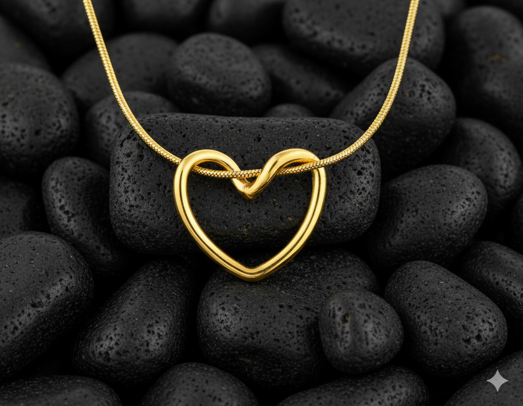 Open Heart Anti-Tarnish Pendant 18k Gold Plated Waterproof & Long Lasting