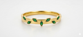 Serene Emerald Vine Bangle | Sleek Design for Small Wrists | Anti-Tarnish 18K Gold Plated | Waterproof & Hypoallergenic