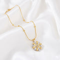 Floral 18K Gold & Silver Plated Anti-Tarnish Pendant Hypoallergenic - Long Lasting & Waterproof