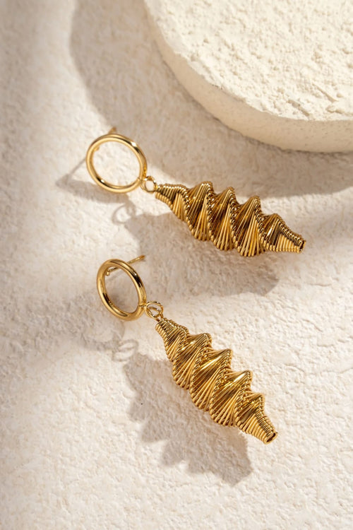 "The Golden Vortex" – Anti-Tarnish, Long-Lasting Hand-Wrapped Wire Drop Earrings | Waterproof & Hypoallergenic Jewelry