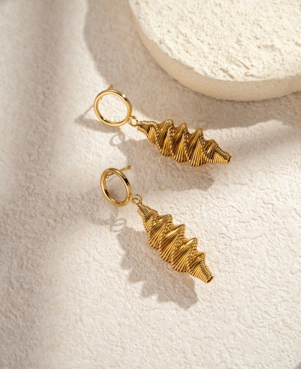"The Golden Vortex" – Anti-Tarnish, Long-Lasting Hand-Wrapped Wire Drop Earrings | Waterproof & Hypoallergenic Jewelry