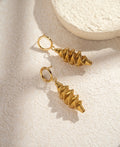 "The Golden Vortex" – Anti-Tarnish, Long-Lasting Hand-Wrapped Wire Drop Earrings | Waterproof & Hypoallergenic Jewelry