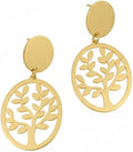 "The Aurelian Grove" - Anti-Tarnish, Long-Lasting Gold Stud Drop Earring | Tree of Life Design | Waterproof & Hypoallergenic
