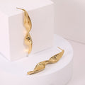 18K Gold Plated Hammered Twist Drop Earrings | Anti-Tarnish & Waterproof | Long Lasting Hypoallergenic Jewelry