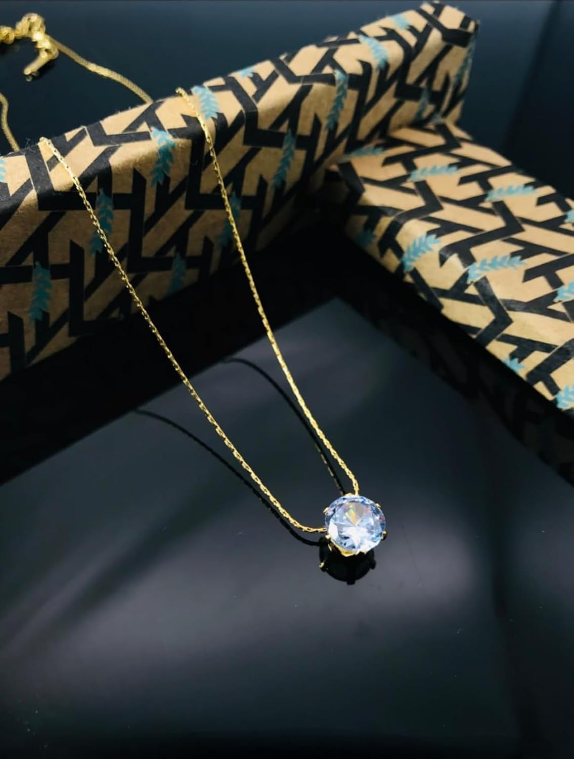 18K Gold Plated Solitaire Zircon Pendant | Anti-Tarnish & Waterproof | Long Lasting Hypoallergenic Minimalist Necklace