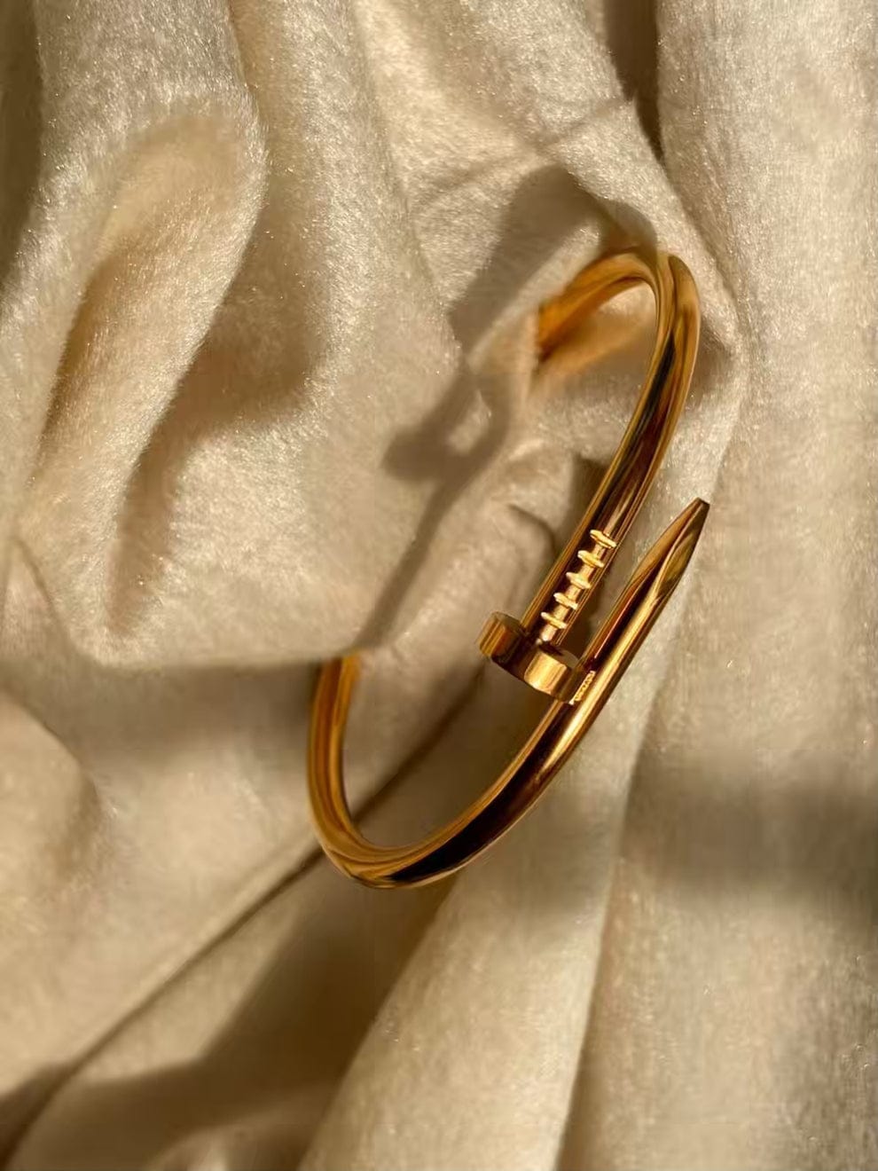 18K Gold Plated Iconic Nail Braclet | Anti-Tarnish & Waterproof | Long Lasting Hypoallergenic Industrial Chic Bracelet