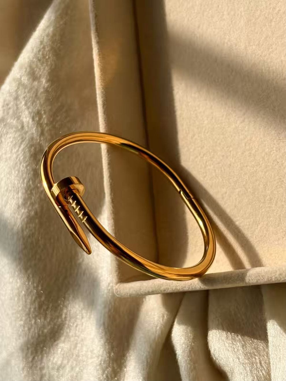 18K Gold Plated Iconic Nail Braclet | Anti-Tarnish & Waterproof | Long Lasting Hypoallergenic Industrial Chic Bracelet