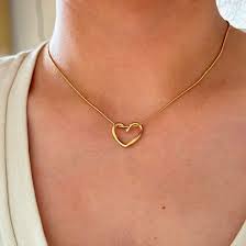 Open Heart Anti-Tarnish Pendant 18k Gold Plated Waterproof & Long Lasting