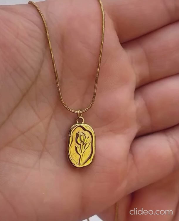 The 'Eternal Bloom' Rose Medallion Necklace — 18K Gold Plated