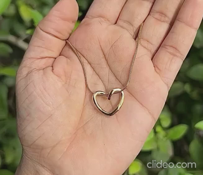 Open Heart Anti-Tarnish Pendant 18k Gold Plated Waterproof & Long Lasting